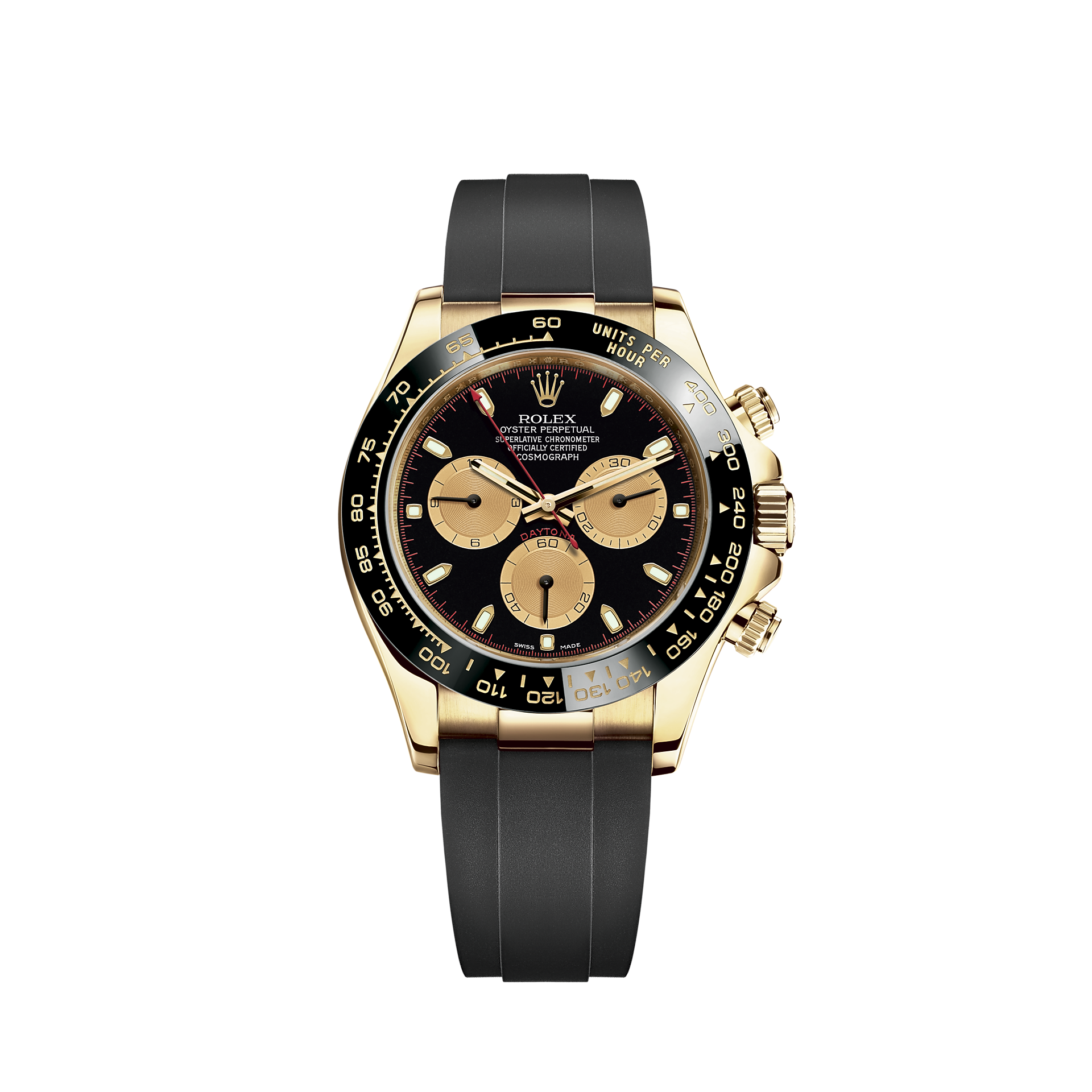 Jam tangan Cosmograph Daytona Rolex emas kuning 18 karat M116518LN0047