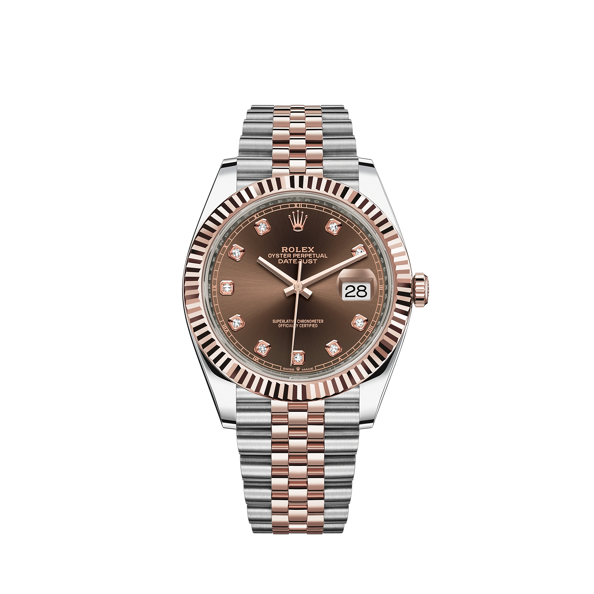 Rolex Datejust 41 Chocolate Brown Dial Steel And 18K Rose Gold Men's ...