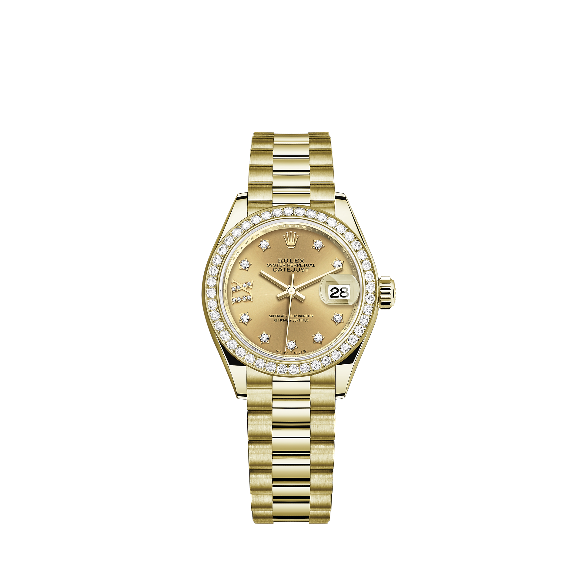 rolex ladies gold diamond watch