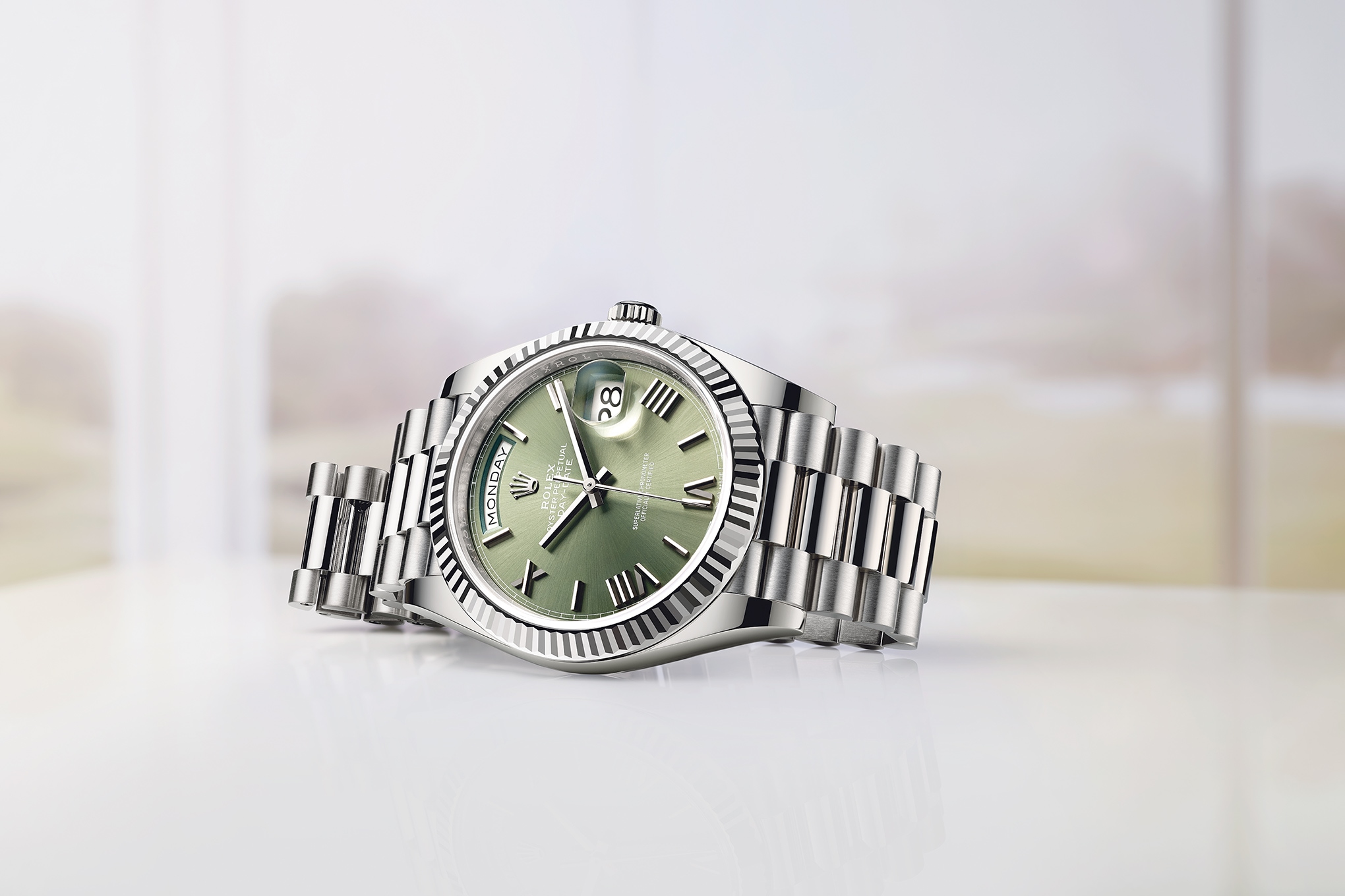 Rolex Day Date 40 White Gold Green Dial Sale, 56% OFF | www 