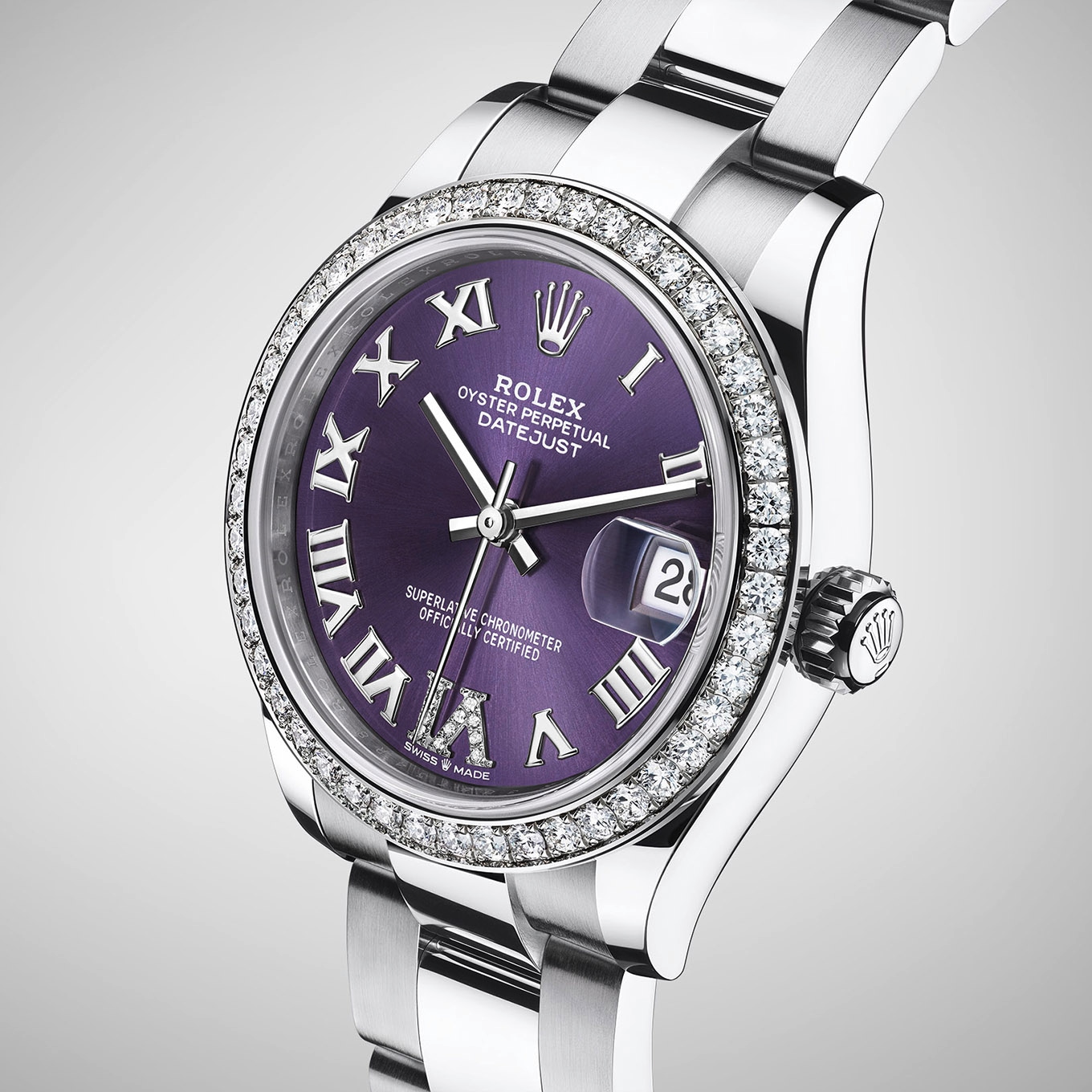 Rolex Datejust 36MM Steel Watch w/ 3.35CT Diamond Bezel/Champagne MOP Dial