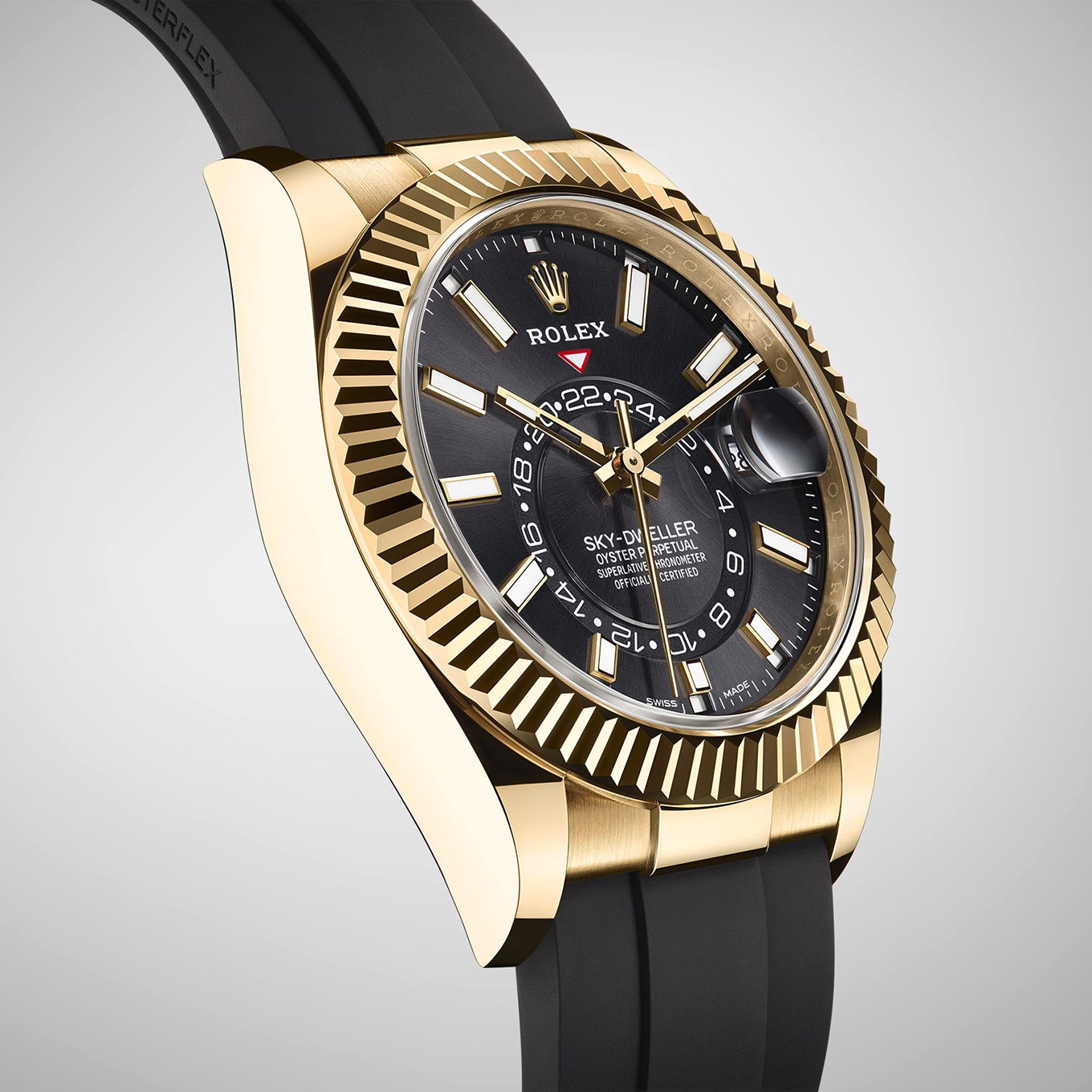 rolex sky dweller gold oysterflex