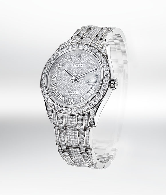 Rolex Women's Customized Rolex watch 31mm Datejust SS Blue Vignette Color Dial with Diamond Accent RT