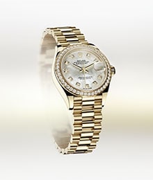 Rolex 36mm Presidential 18kt Gold White MOP Mother Of Pearl Dial with Diamond Accent Lugs 18038Rolex 36mm Presidential 18kt Gold White MOP Mother Of Pearl Diamond Dial Diamond Beze 18038