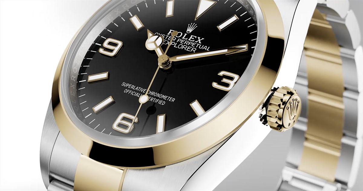 Rolex Salmon 31mm Datejust SS Diamonds Bezel & Shoulders Oyster BraceletRolex Explorer II Men's Watch 16570