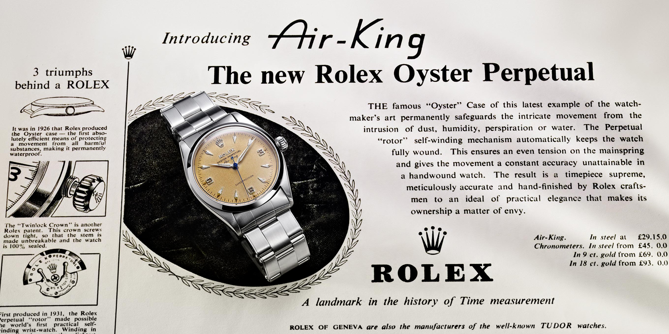 rolex air king date history