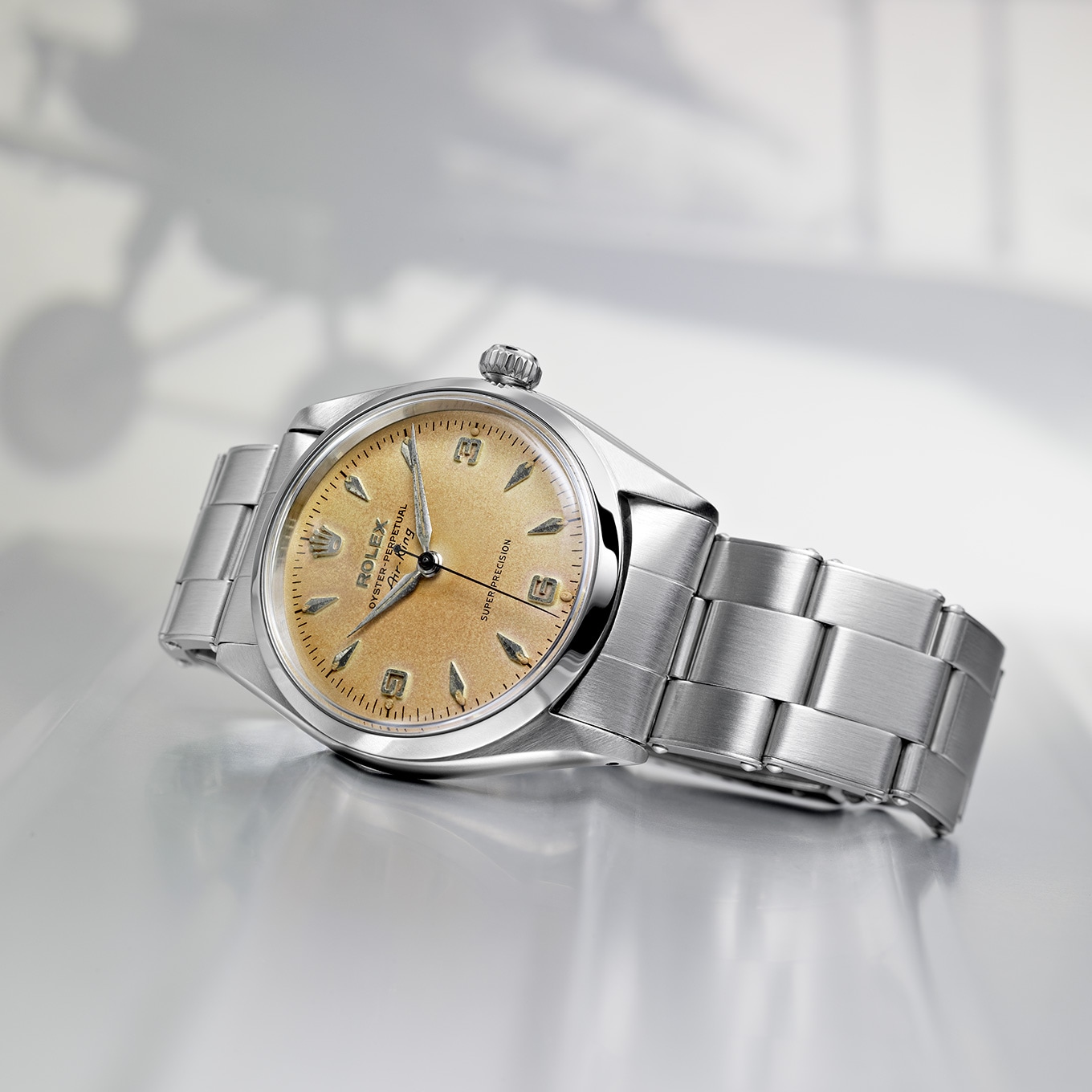 Rolex Datejust 18k Yellow Gold/Steel Blue Arabic Dial Mens 36mm Watch G 116203