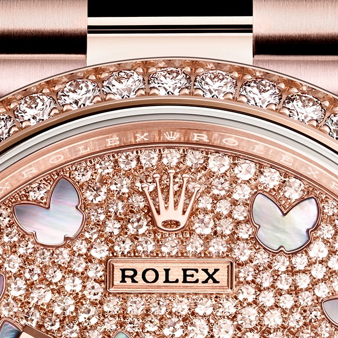 Rolex Pink Flowe 26mm Datejust SS Oyster Bracelet & Natural Diamond BezelRolex Lady-Datejust 69178 E-Serie 26mm Gelbgold aus 1990