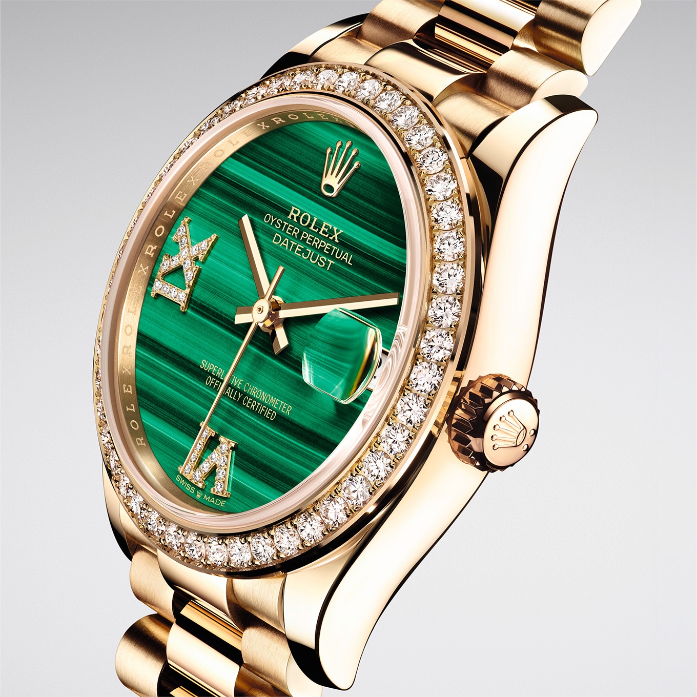 Rolex 126300 Datejust II 41mm All Diamond Green Marker Dial Watch