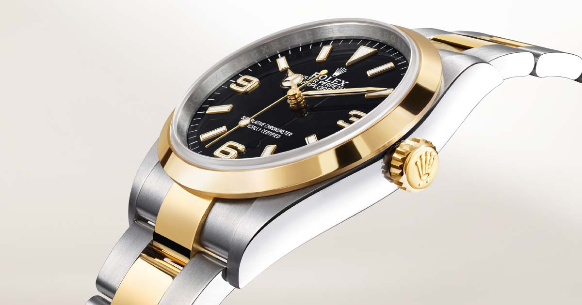 rolex explorer steel and gold