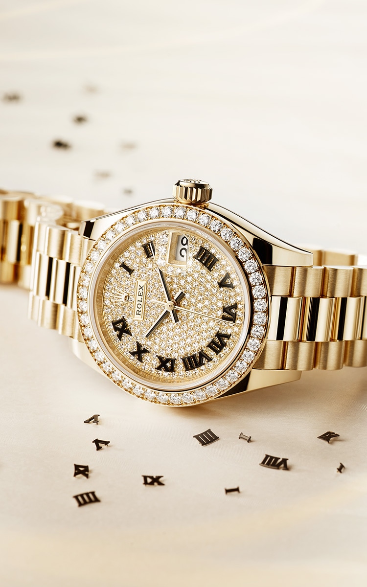 Rolex Ivory Baguette 26mm Datejust Two Tone 18K Gold + SS + Side Diamonds Oyster Band + BezelRolex Ivory Baguette 26mm Datejust Two Tone Side Diamonds + Rubies