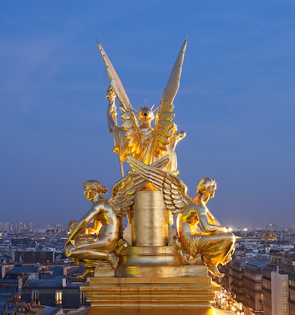 Rolex en de podiumkunsten Opera Garnier dak banner