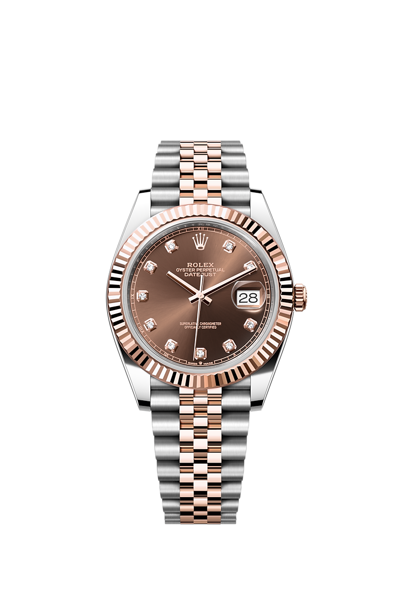 Verdensrekord Guinness Book videnskabelig Angreb Rolex Datejust 41 watch: Oystersteel and Everose gold - m126331-0004