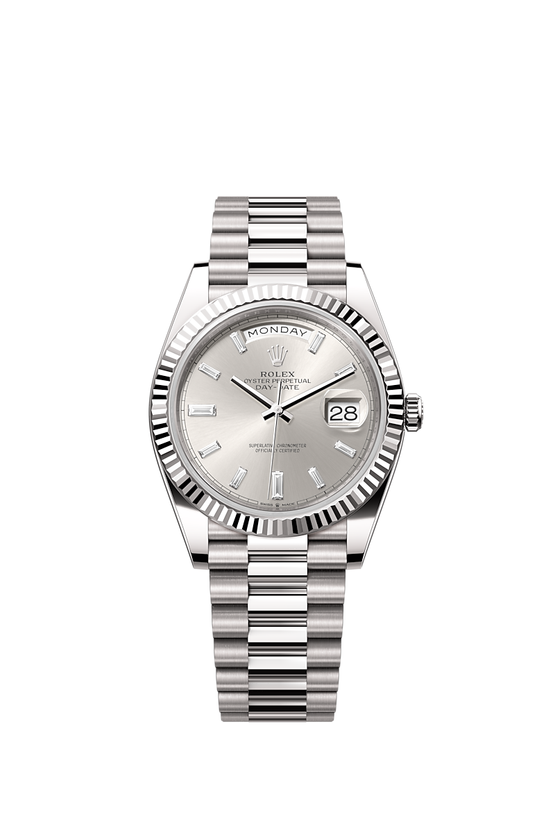 Day date outlet 40 silver dial